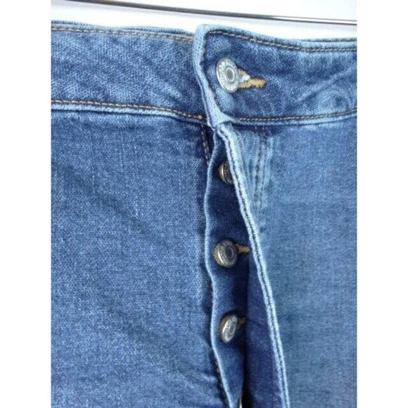Old Navy Jean Shorts Womens Plus Size 24 Sky-Hi A-Line Button Fly Cut Off Denim - Picture 6 of 9